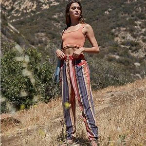NEW Free People Movement Side Step Harem Stripe Pants Z18-20